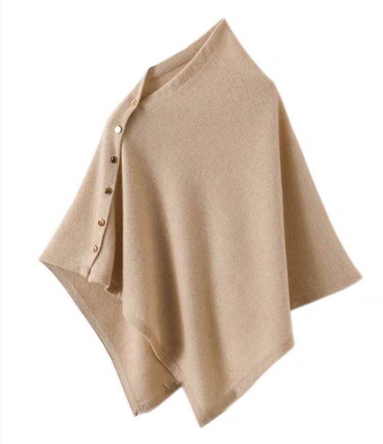 Khaki Women's Winter Shawl Wrap - 140 x 56 cm Polyester Two Way Knitted Cape Scarf