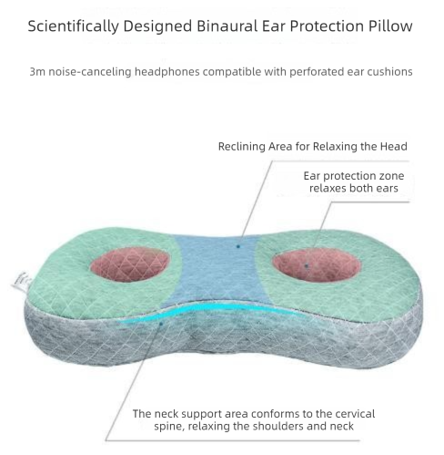 Light Pink Ear Piercing Pillow for Side Sleepers - 55 x 33 x 9 cm Figure 8 view 3