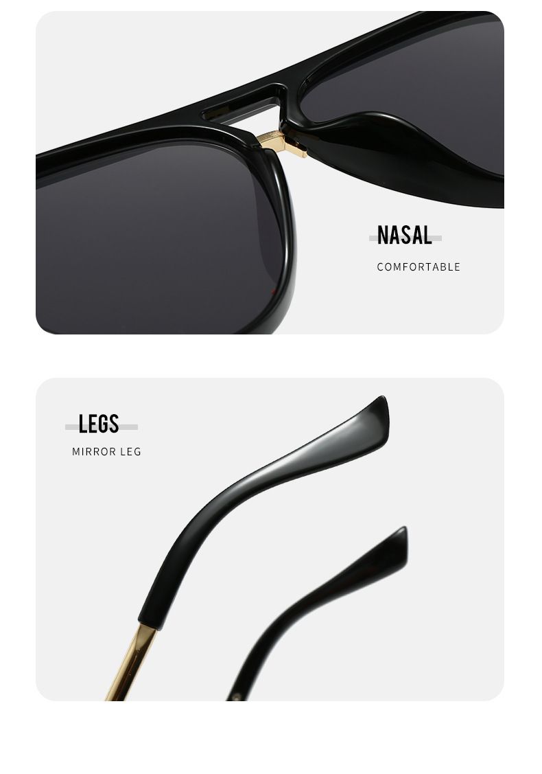 Brown Retro Aviator Sunglasses with UV Protection – Oversized PC + Metal Frame view 3