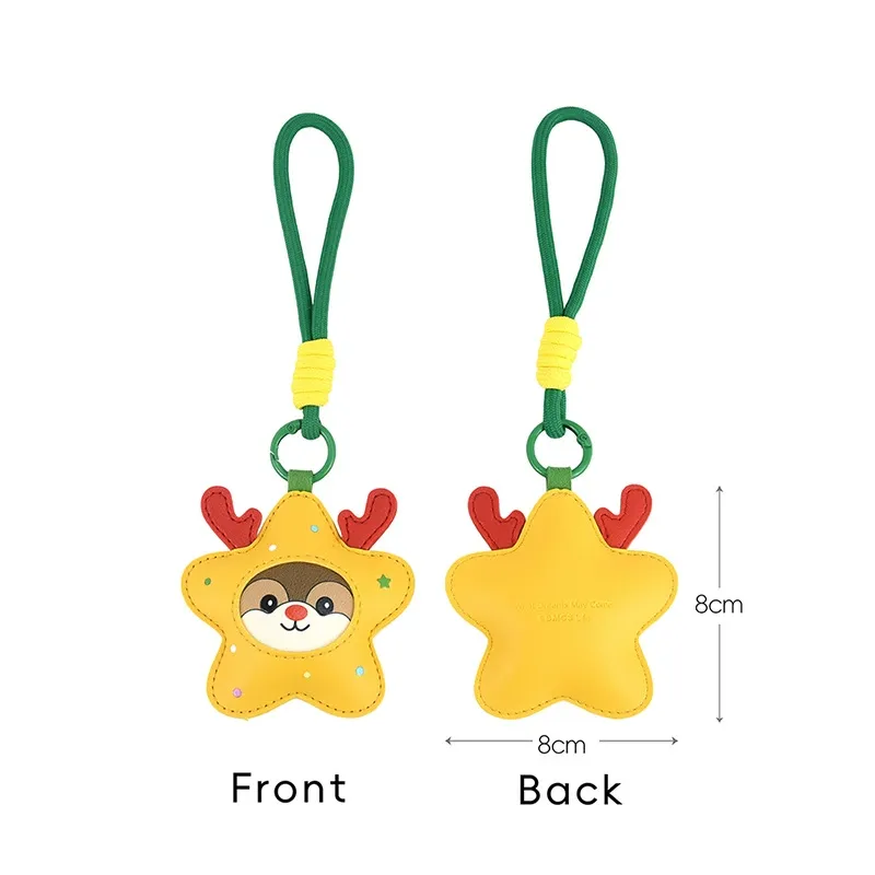 4-piece set Christmas theme Shaped PU Leather Keychains – Cute Holiday Bag view 8