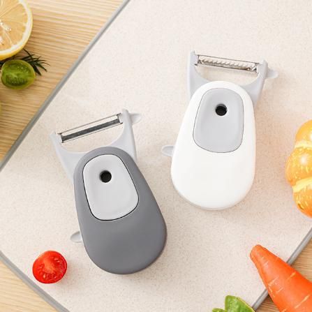 2 Pcs Gray 3-in-1 Magnetic Foldable Peeler – Portable Stainless Steel view 2
