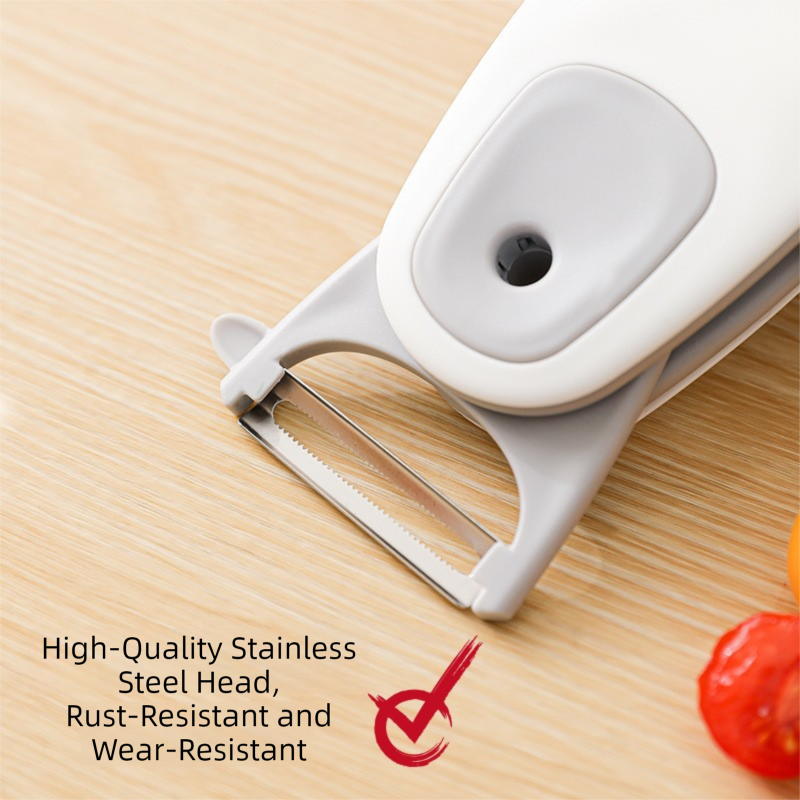 2 Pcs (White +Gray) 3-in-1 Magnetic Foldable Peeler – Portable Stainless Steel view 2