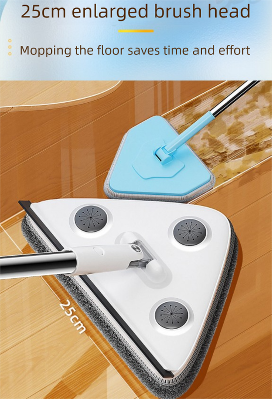 Adjustable Triangle Cleaning Mop 124-164cm Extendable Long Handle Window view 5
