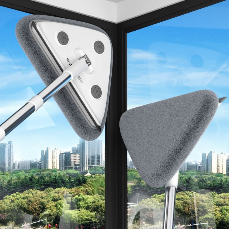 Adjustable Triangle Cleaning Mop 150cm Long Handle Window Squeegee Wall Washer view 3