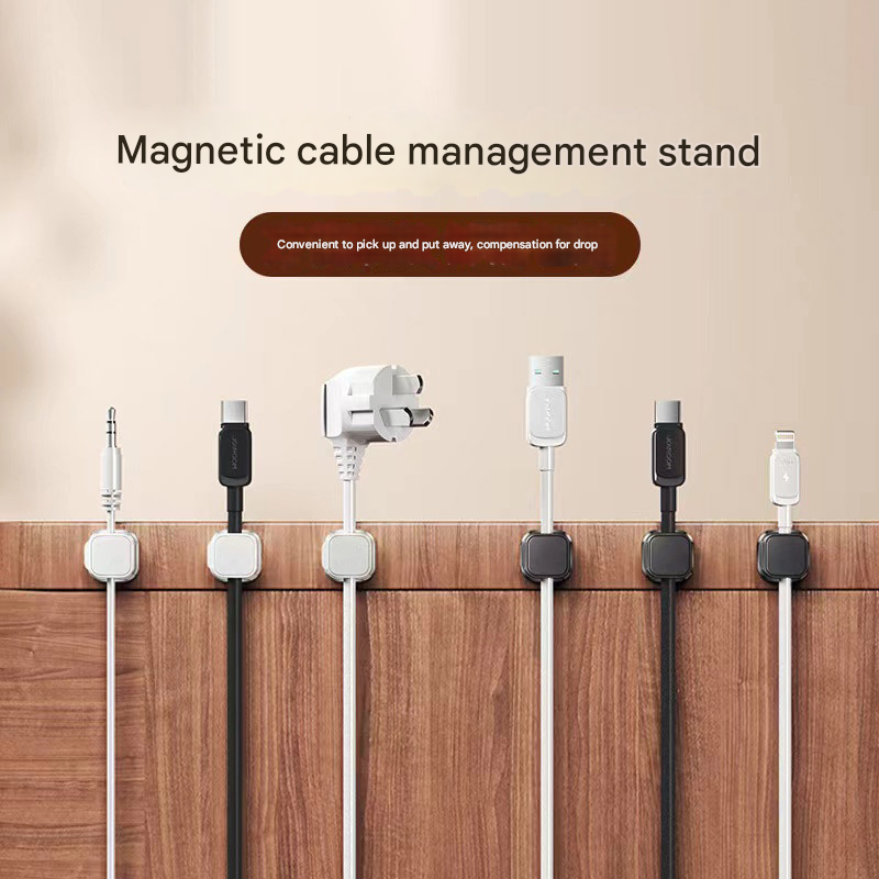24 White Pack Magnetic Cable Organizer Clips for Desk and Car view 4