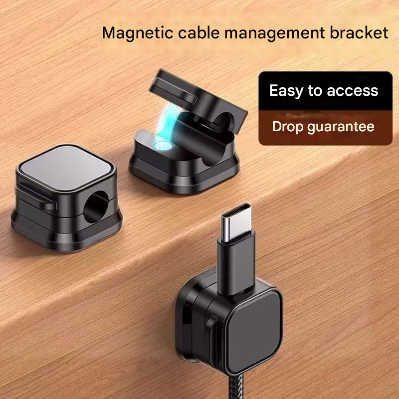 24 Pack Magnetic Cable Organizer Clips with 12 Black and 12 White Pieces view 2