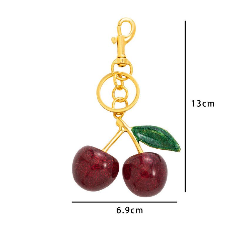 Fashionable Cherry Keychain with Fruit Pendant for Handbags and Keys Stylish