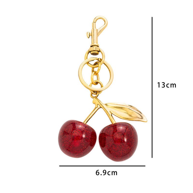 Fashionable Cherry Keychain with Fruit Pendant for Handbags and Keys Stylish