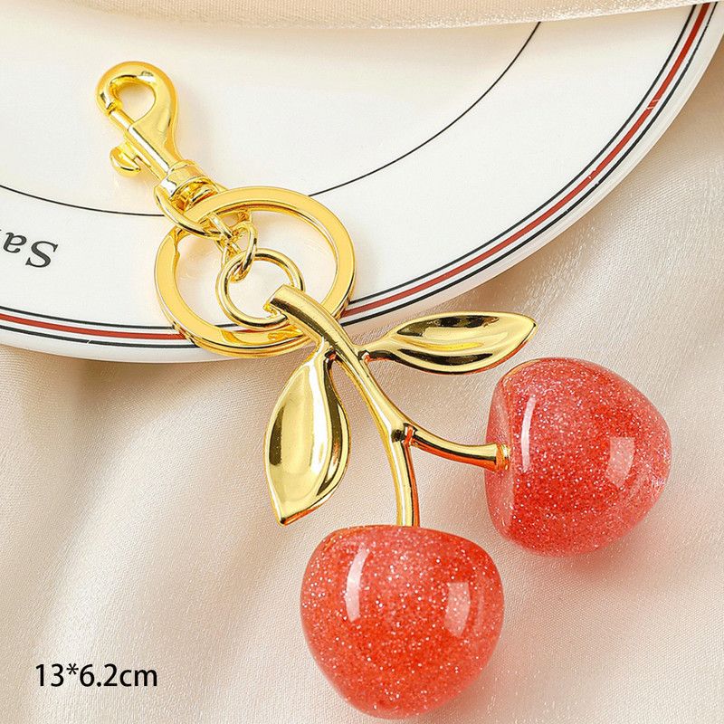 Fashionable Cherry Keychain with Fruit Pendant for Handbags and Keys Stylish