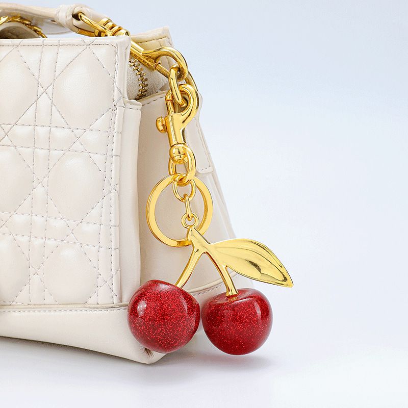 Fashionable Fashionable Cherry Keychain with Fruit Pendant for Handbags and view 2