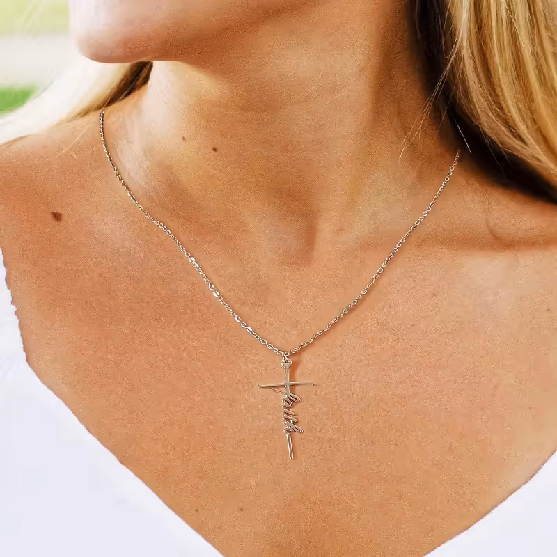 Stainless Steel Cross Necklace for Women Mother's Day Holiday Gift Elegant view 3