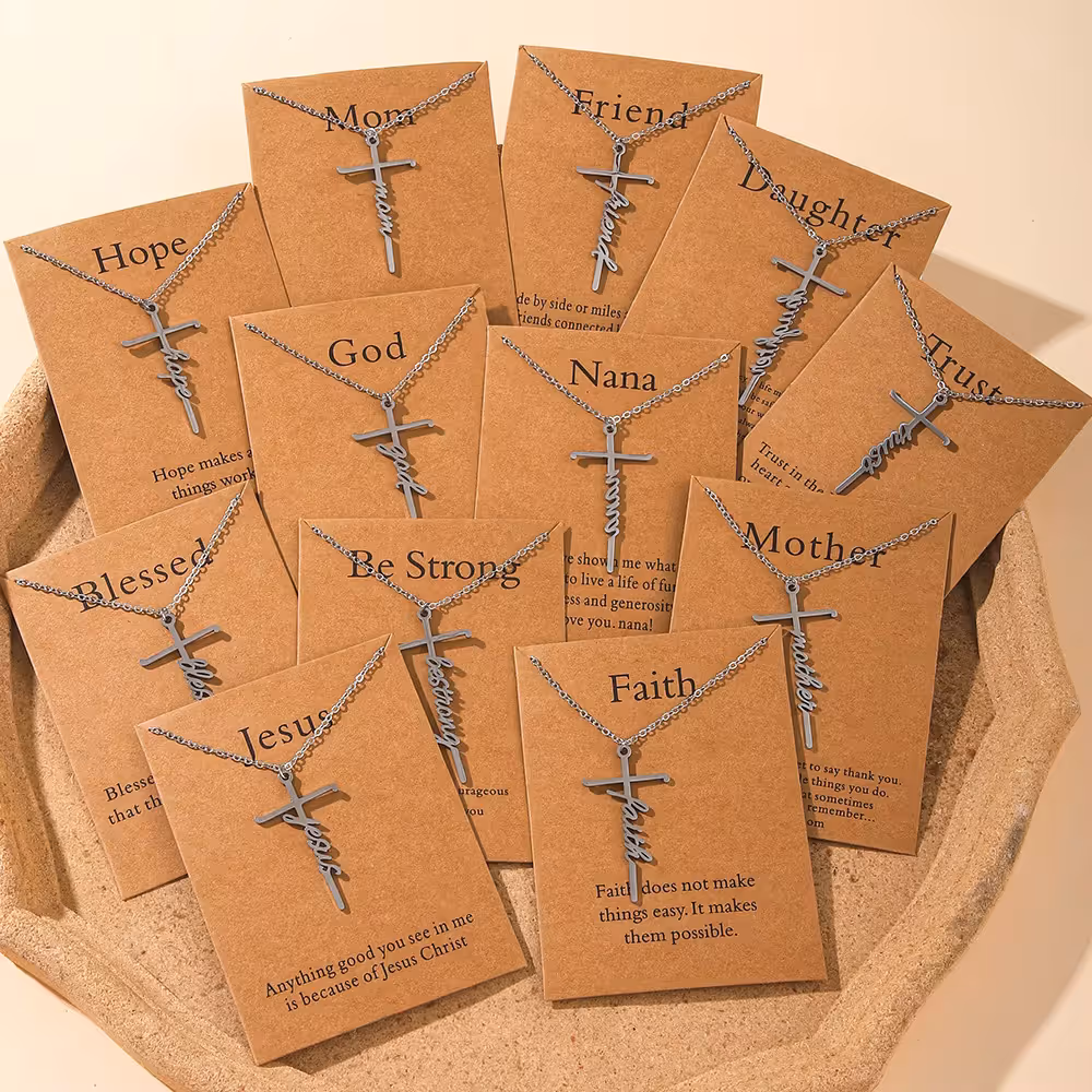 Stainless Steel Cross Necklace for Women Mother's Day Holiday Gift Elegant view 4