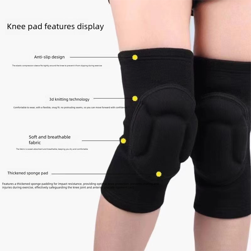 Size M Black Protective Sponge Knee Pads for Cycling and Climbing Impact view 3