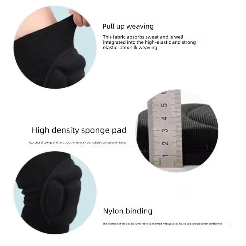 Size L Black Protective Sponge Knee Pads for Cycling and Climbing Impact view 4