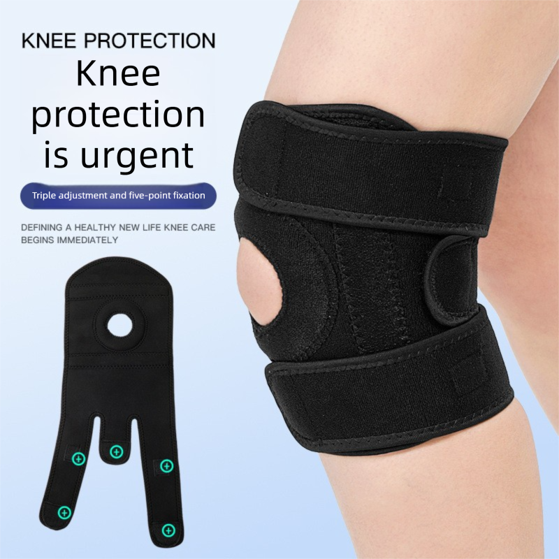 Black Upgraded Sport Knee Pads with Dual Spring Support and Shock Absorption view 3