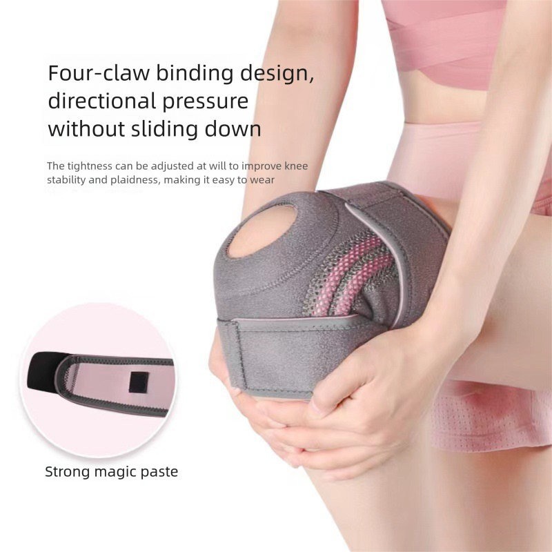 Grayish purple Adjustable Open Patella Knee Brace with Spring Support and view 3