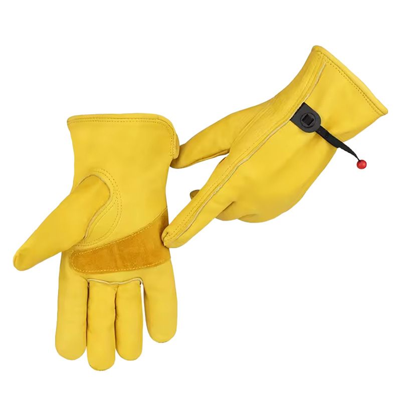 Size XXL Golden Yellow Top-Grain Cowhide Protective Work Gloves view 2