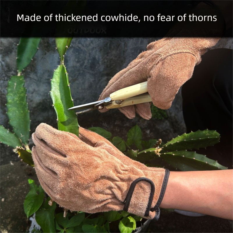 Size M Heavy-Duty Cowhide Protective Gloves with Heat Resistant and Wear-Proof view 2