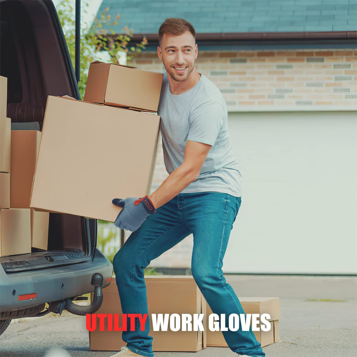 Size M Touchscreen Work Gloves - Reinforced Padded Palm with Shock Absorption view 5