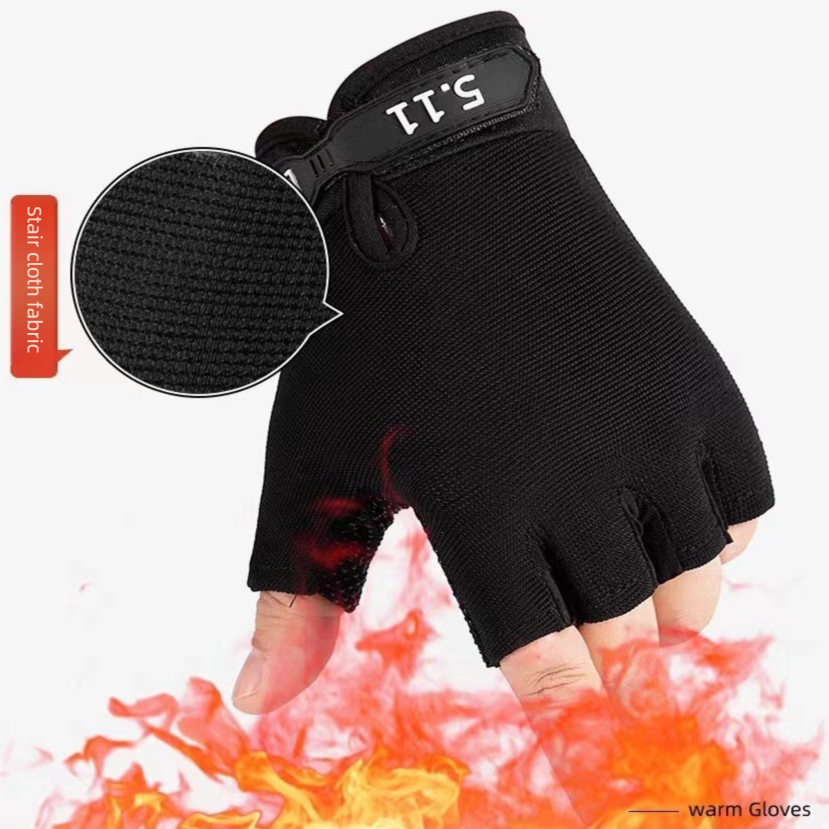 Camouflage Tactical Half Finger Gloves with Hard Knuckle Protection - Non-Slip view 2
