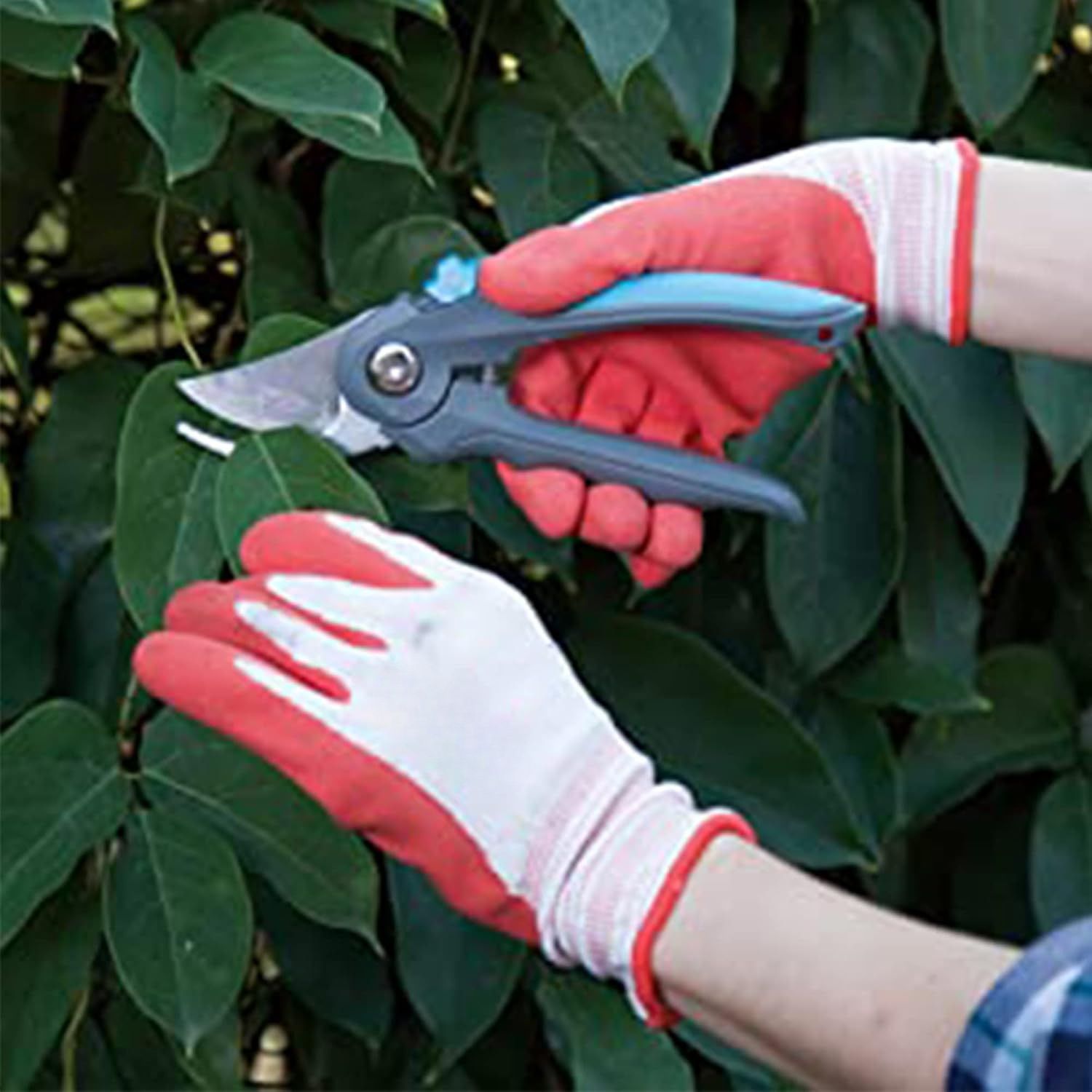 3 Pairs Blue Gardening Gloves with Breathable Latex Coating - Non-Slip view 4