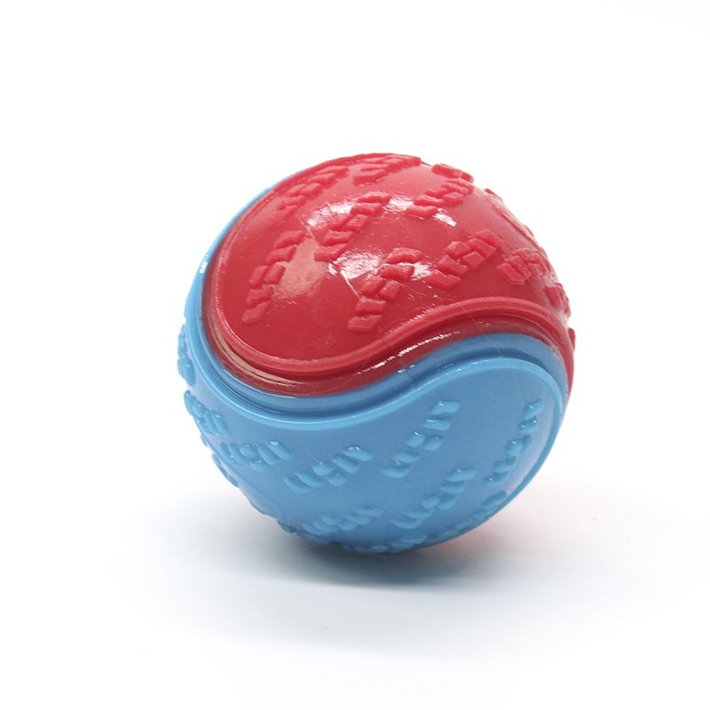 Blue and red Squeaky Dog Balls - 2-Pack Durable TPR Chew Toys for Puppies and