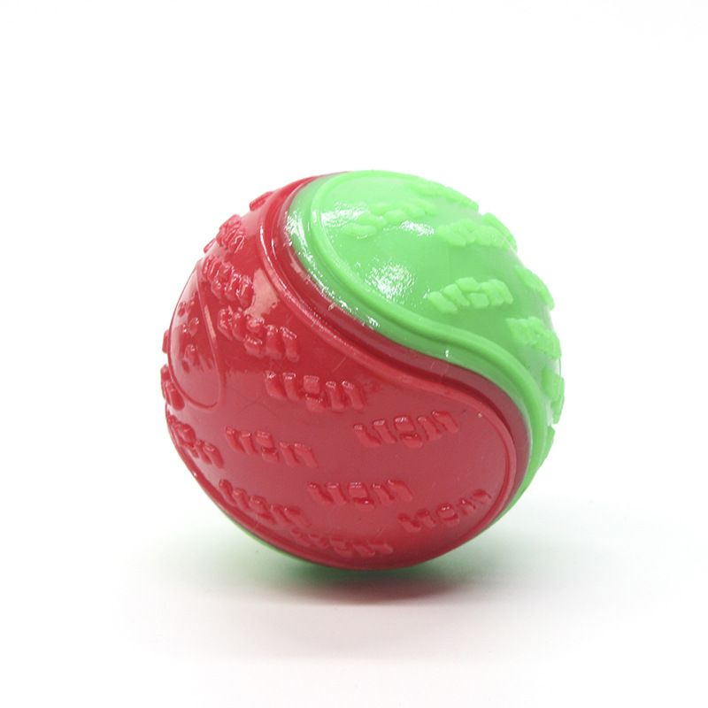 Green and red Squeaky Dog Balls - 2-Pack Durable TPR Chew Toys for Puppies and