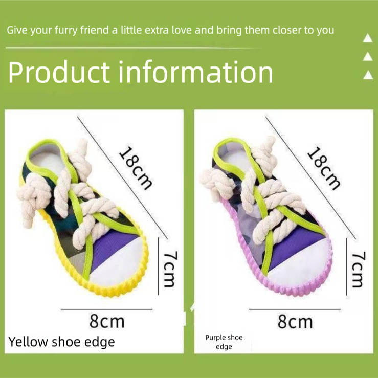Grey Squeaky Canvas Shoe Dog Toy - Durable Realistic Sneaker Design for view 5