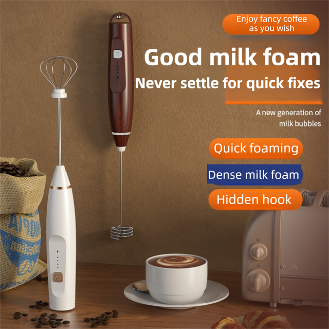 Black Wireless 3-Speed Milk Frother & Egg Whisk with Dual Mixing Heads & view 2
