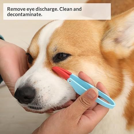 4-Pack Green Pet Eye Cleaning Brushes with Precisice Tweezer - Silicone view 3