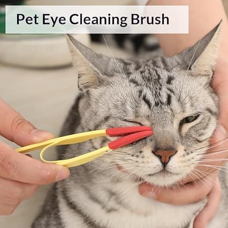 4-Pack Pink Pet Eye Cleaning Brushes with Precisice Tweezer - Silicone view 2