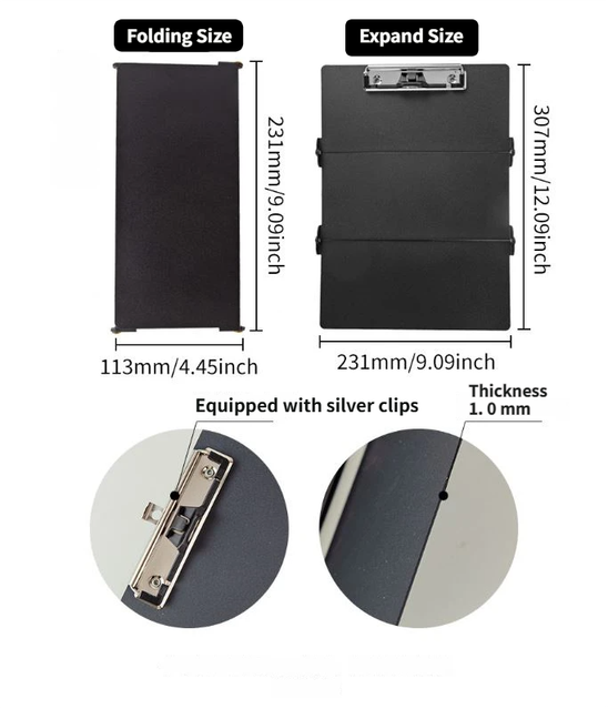Blue Waterproof Aluminum Tri-Fold Nursing Clipboard with Pen Slot view 3
