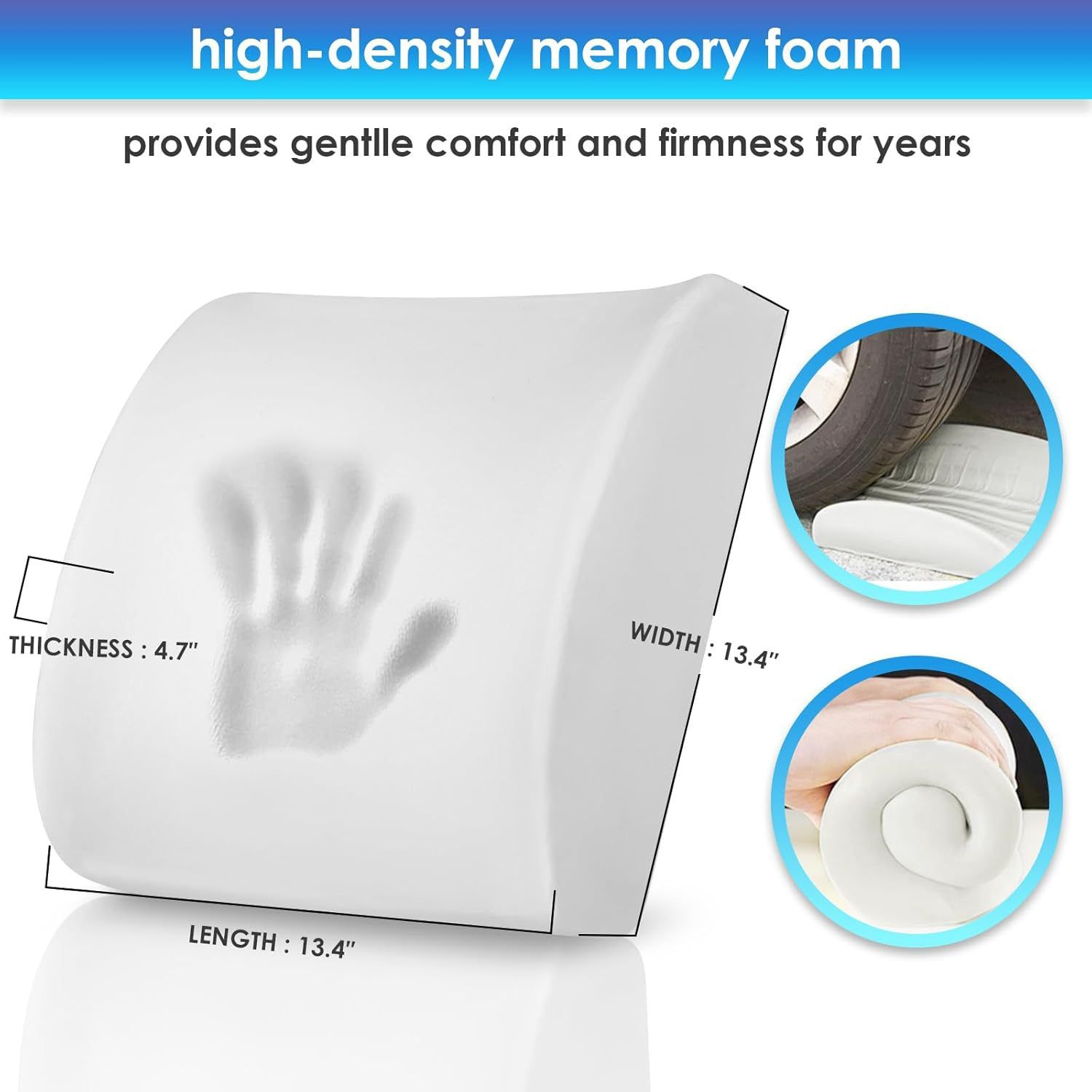 Ergonomic Memory Foam Seat Cushion & Lumbar Support Set - Soft Crystal Velvet view 5