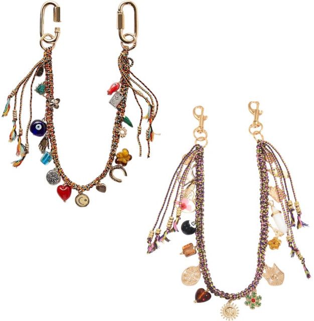 #3541 + #3546 Bohemian Vintage Ceramic Keychain Bag Charm - Multi-Layered