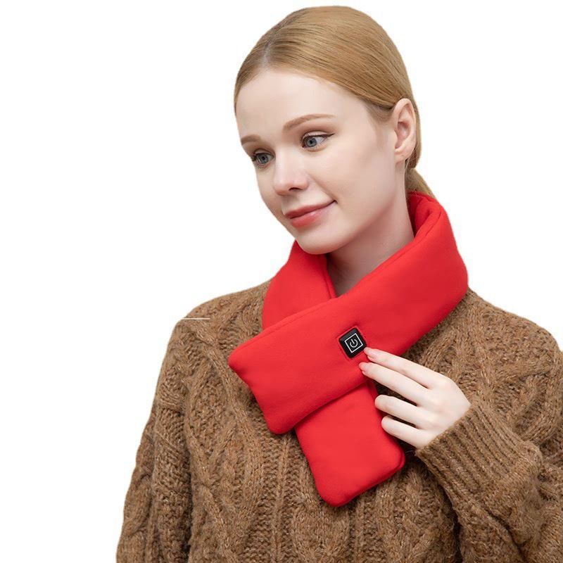 Red USB Powered Graphene Rapid Heated Scarf - 80 x 10 CM Washable Winter view 7
