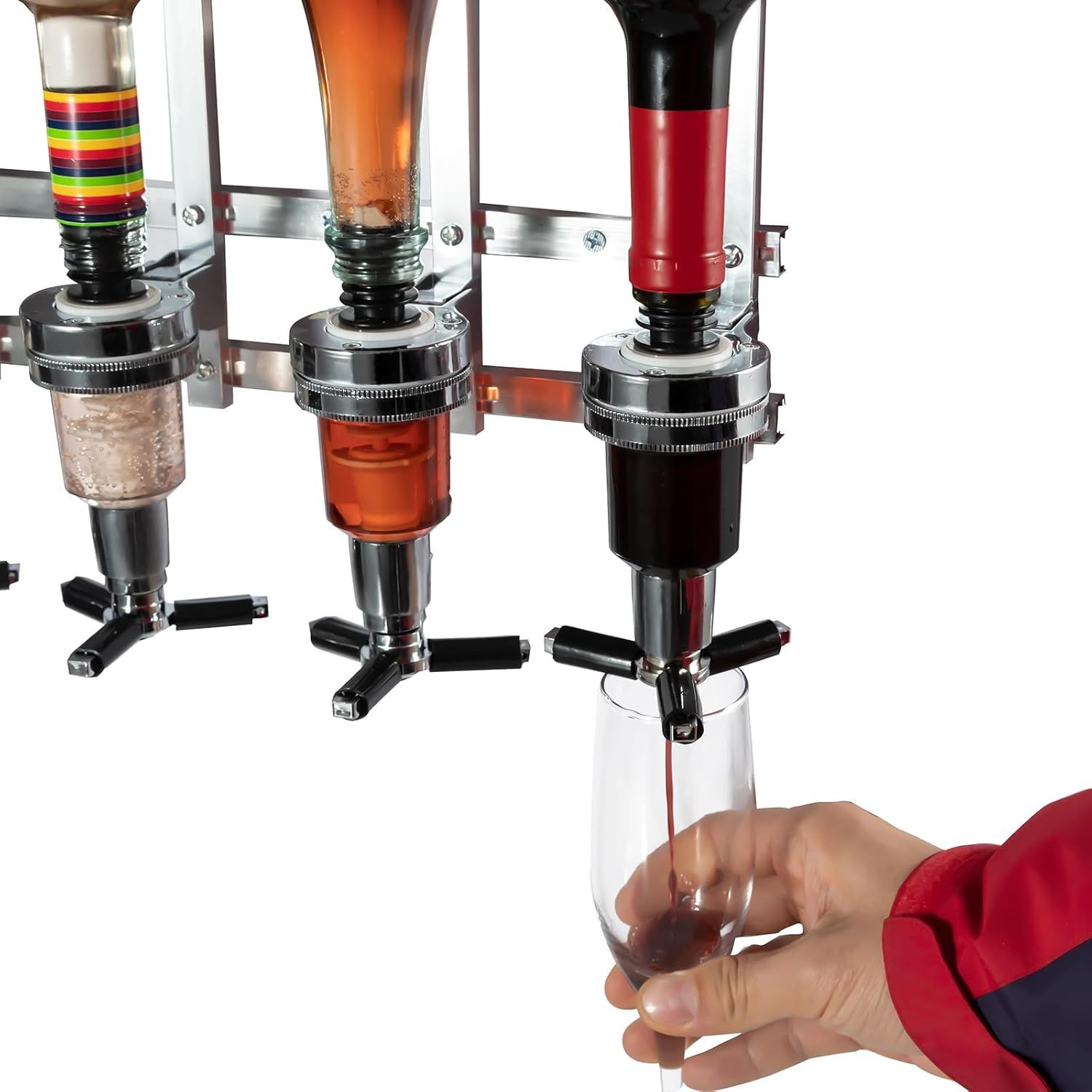 Professional Wall-Mounted Alcohol Tot Dispenser (3 Head) - Heavy Duty view 3