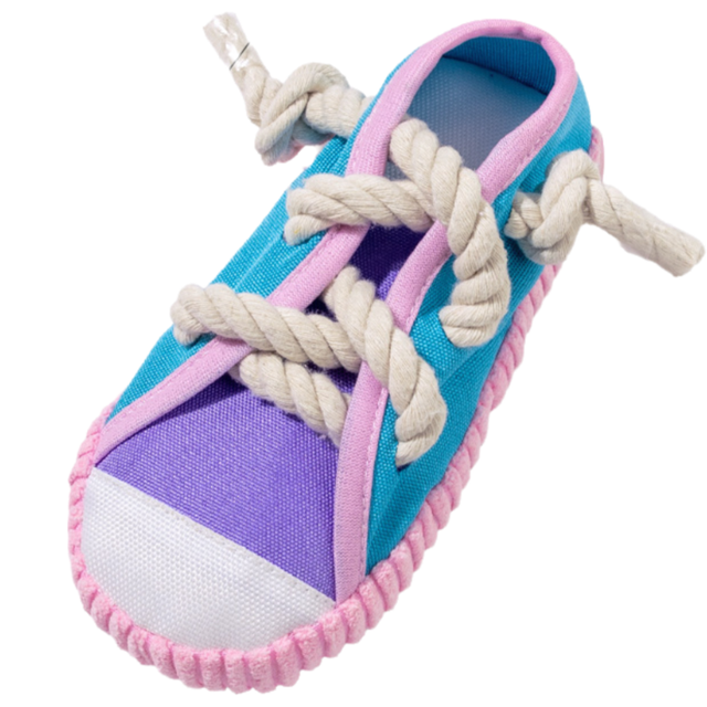 2-Pack Pink and Purple Bite Resistant Slipper Interactive Dog Toy Built in BB