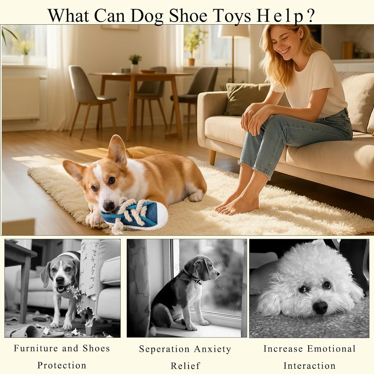 2-Pack Pink and Purple Bite Resistant Slipper Interactive Dog Toy Built in BB view 2