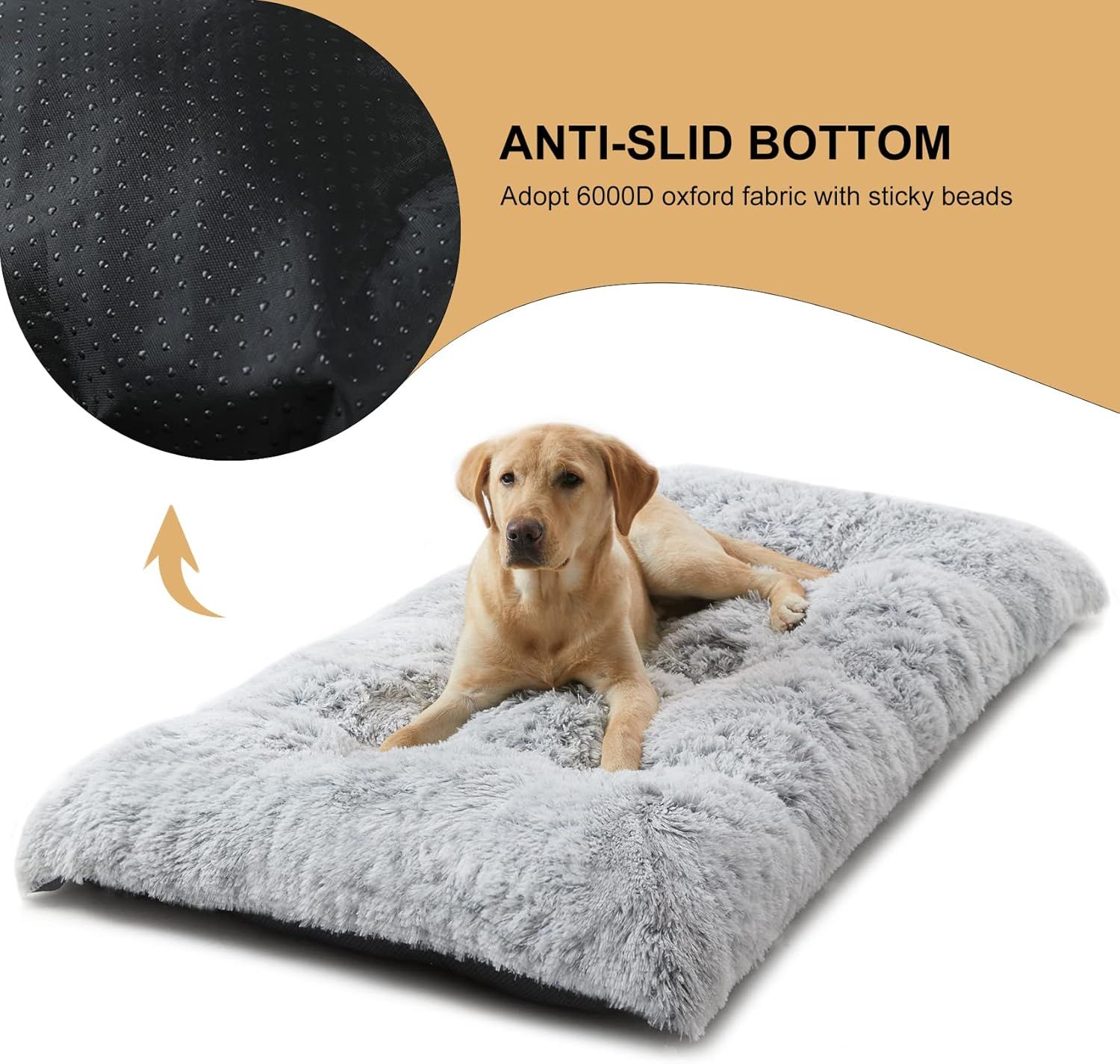 110 x 75 CM Winter Long Plush Dog Bed for Large Dogs - 10CM Thickened Fluffy view 7