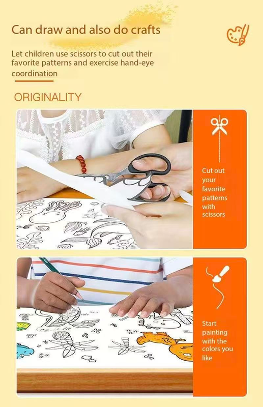 2 Piece- 6M Coloring Scroll Drawing Paper and 12-Color Marker Set view 4