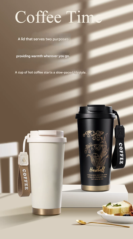Red 316 Stainless Steel Insulated Coffee Tumbler 500ml with Dual-Use Lid view 2