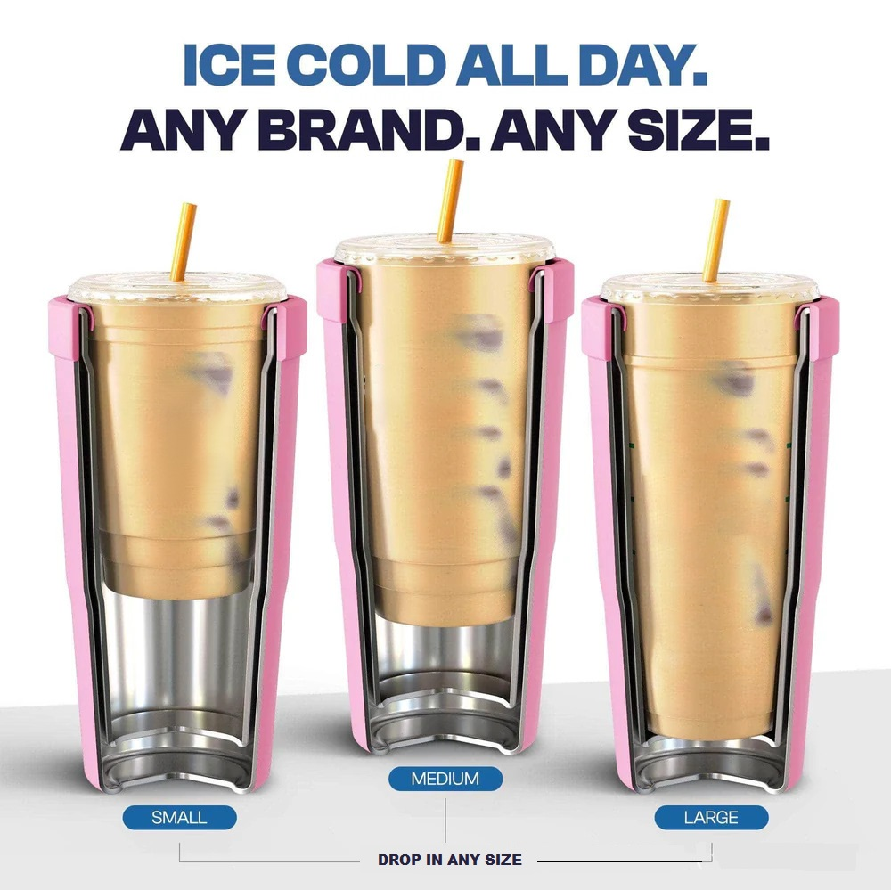 2-piece Grey and Blue 30oz Stainless Steel Tumbler with Universal Cup view 6