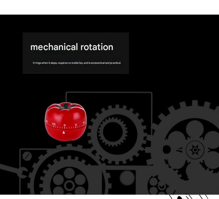 Small Size Tomato-shaped alarm Kitchen Timer - 60 Minute Mechanical Countdown view 7