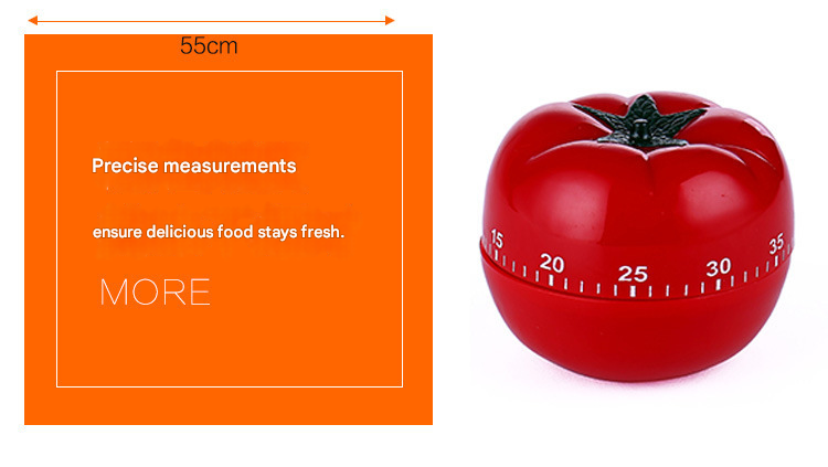 Big Size Tomato-shaped alarm Kitchen Timer - 60 Minute Mechanical Countdown view 6
