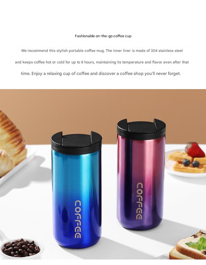 Gradient Blue Stainless Steel Coffee Mug 500ml Vacuum Insulated Travel Cup 8 view 3