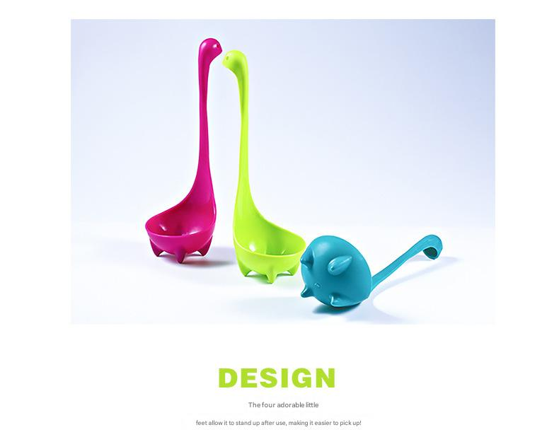 Blue Nessie Ladle Loch Ness Monster Soup Spoon Cute Dinosaur Shaped Standing view 8