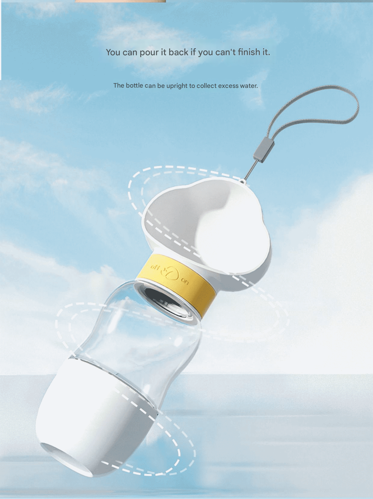 Purple 600ml Portable Dog Water Bottle - Leak-Proof Pet Travel Water Dispenser view 8