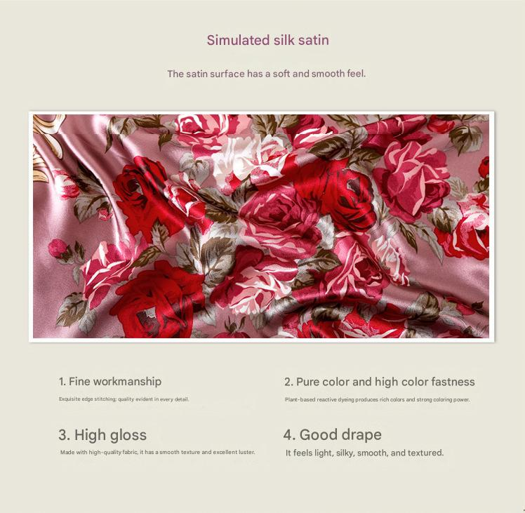 Pink Leopard Print Chain Pattern Elegant 90x90cm Satin Silk Scarf for Women view 3