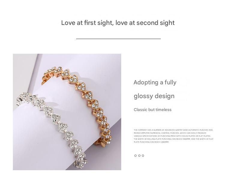 4-piece Aureate and Silvery and Rose Gold and Dark silver Luxury Crystal Heart view 4