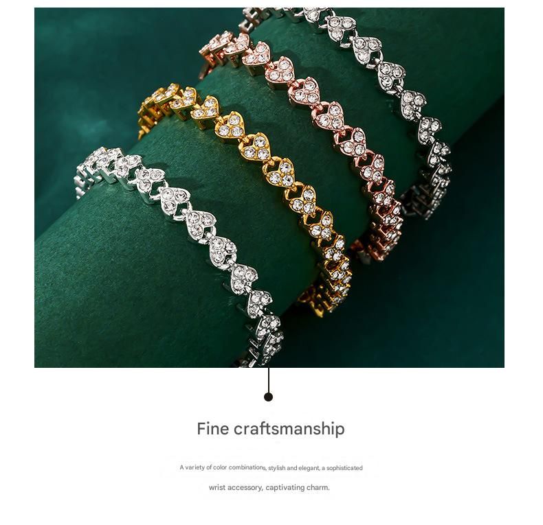 4-piece Aureate and Silvery and Rose Gold and Dark silver Luxury Crystal Heart view 7